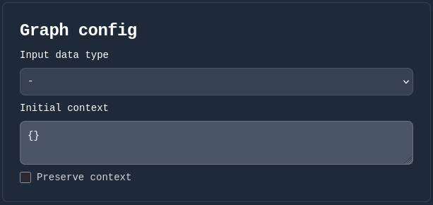 Screenshot of the Graph data view focused on the "Graph config" section.